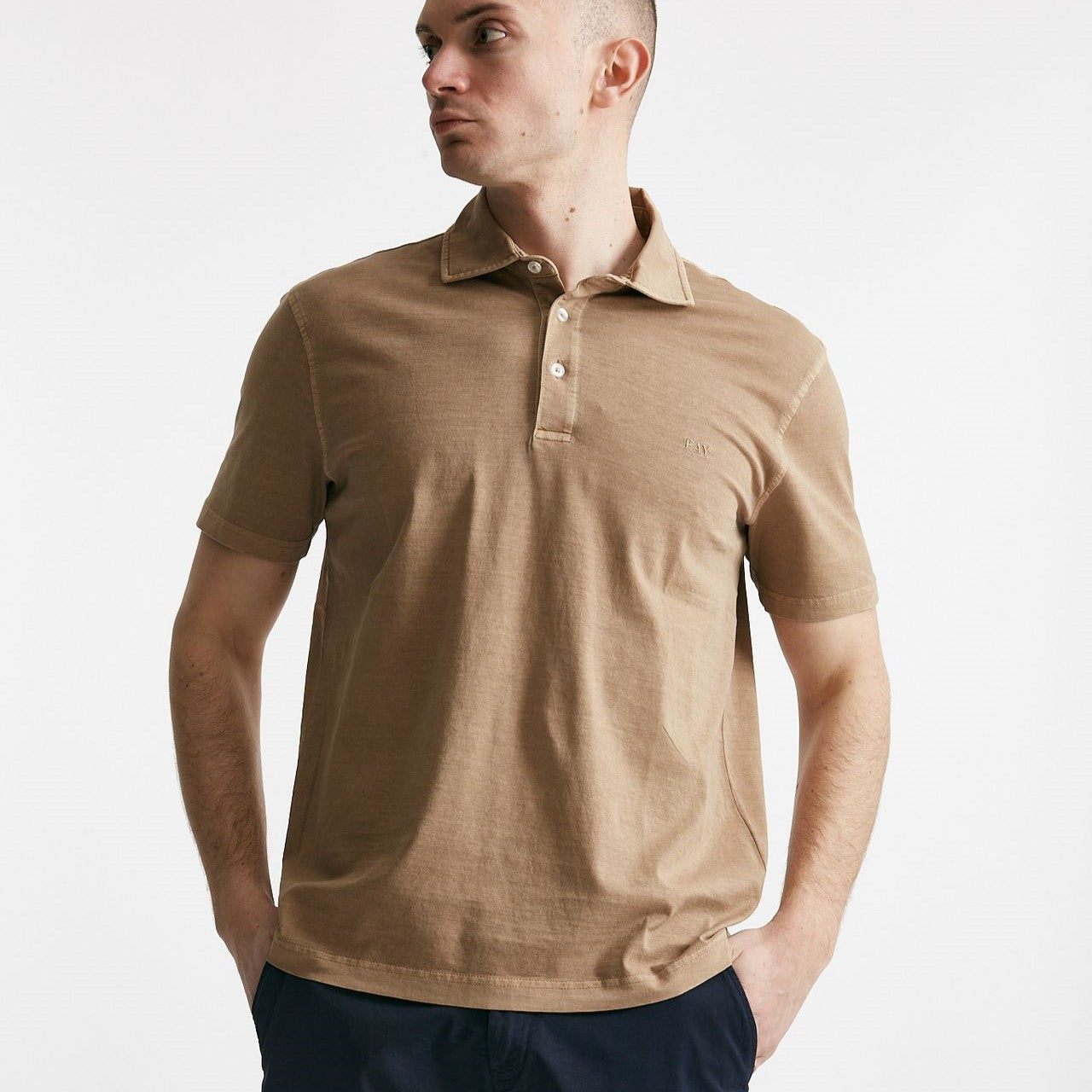 polo in cotone lavato cammello men Fay - 6