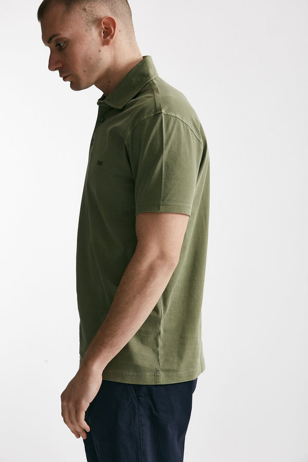 polo in cotone lavato verde men Fay