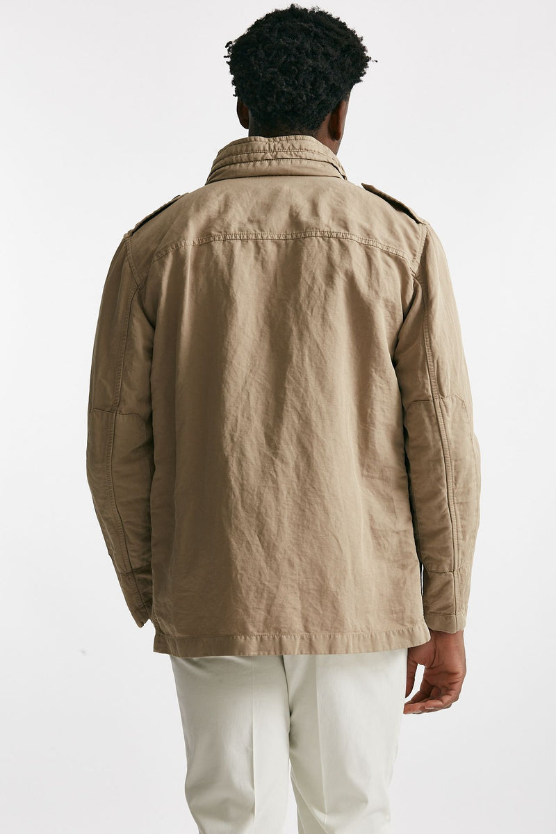 field jacket in cotone e lino lavato beige men Fay - 3
