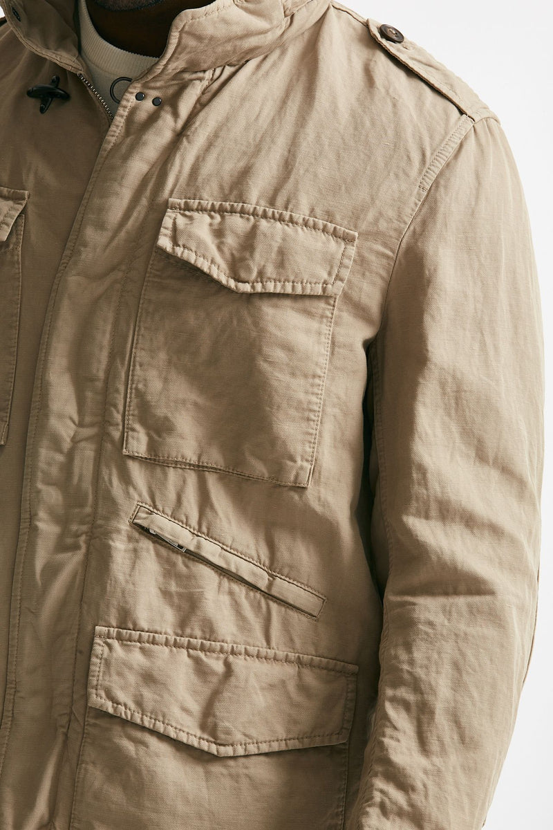 field jacket in cotone e lino lavato beige men Fay - 6