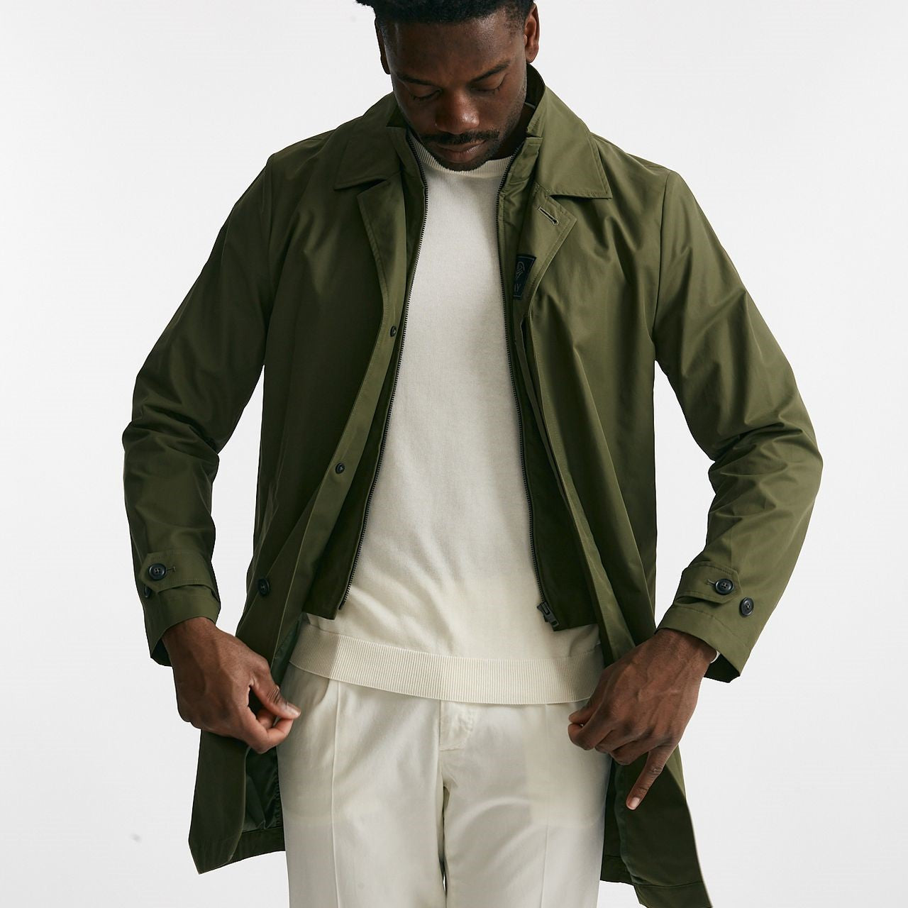 soprabito in cotone e nylon verde men Fay - 14