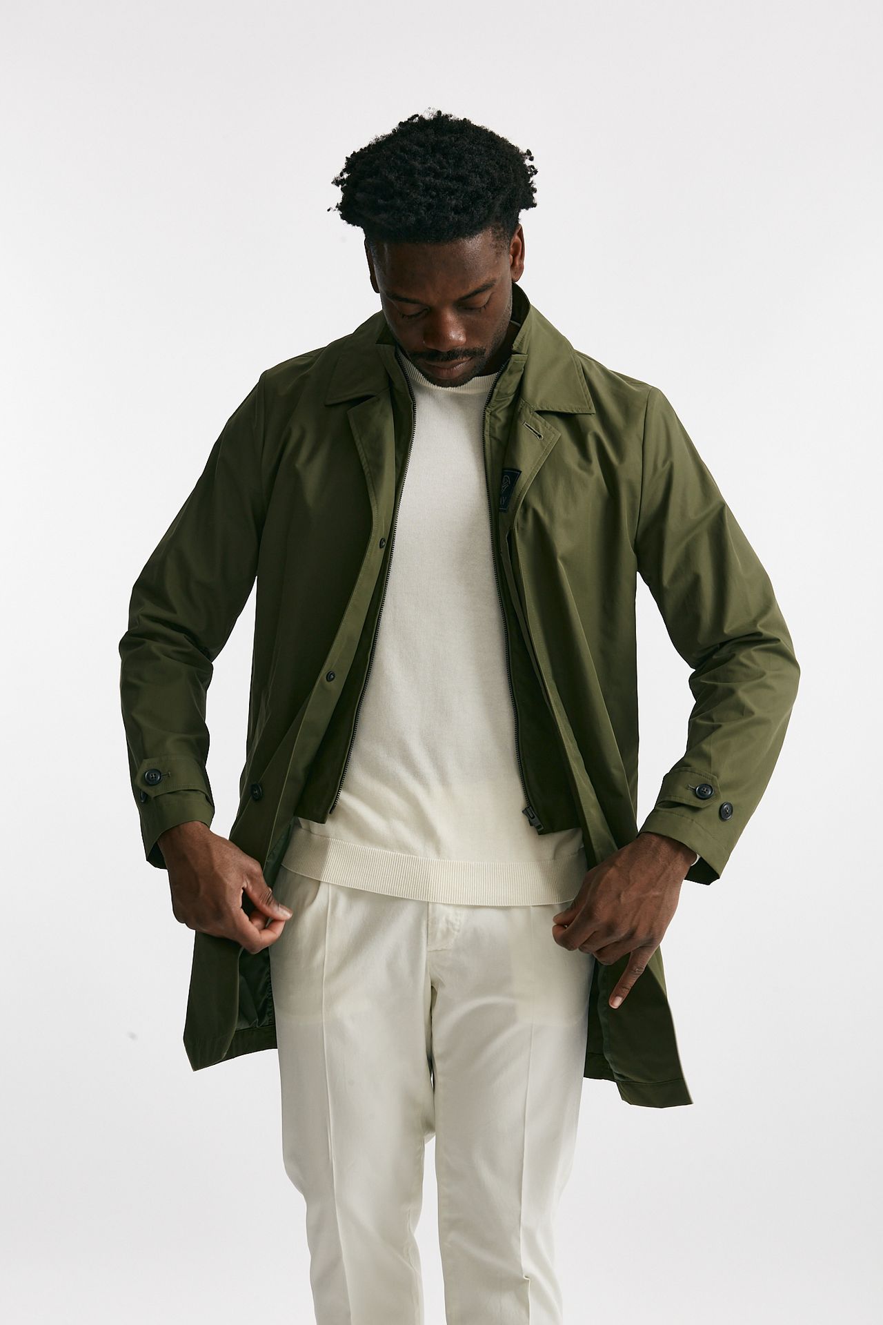 soprabito in cotone e nylon verde men Fay - 1