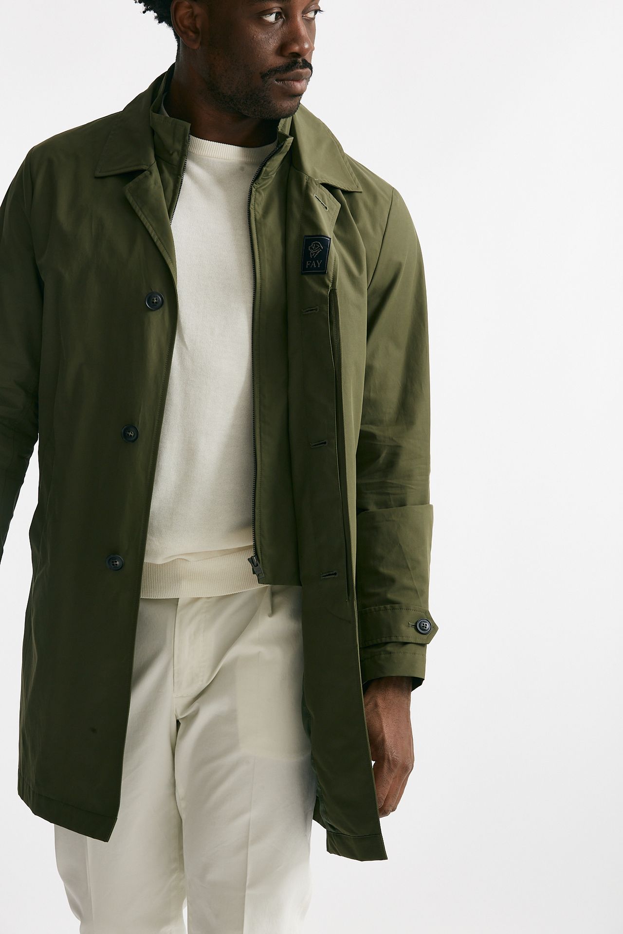 soprabito in cotone e nylon verde men Fay - 12