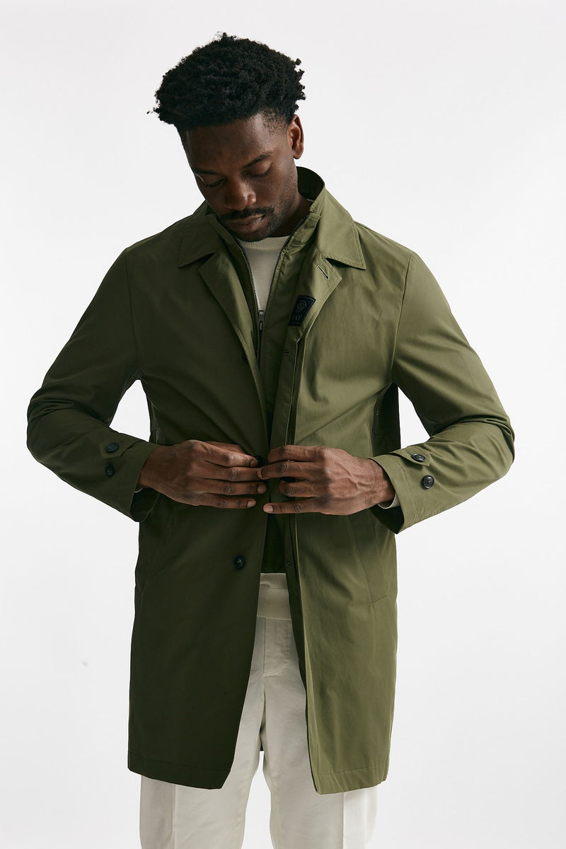 soprabito in cotone e nylon verde men Fay - 8