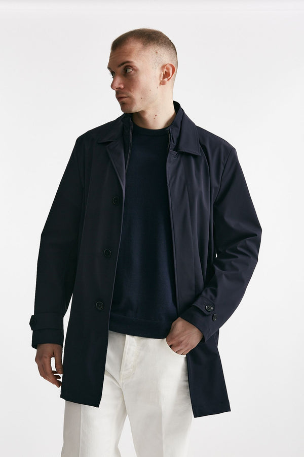 soprabito in nylon stretch blu men Fay