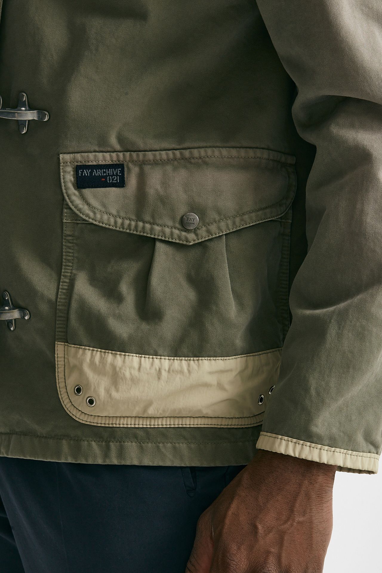 giubbino in cotone canvas lavato  verde men Fay - 9