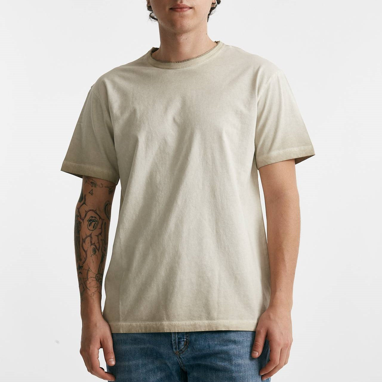 t-shirt in cotone beige old men Grifoni - 6