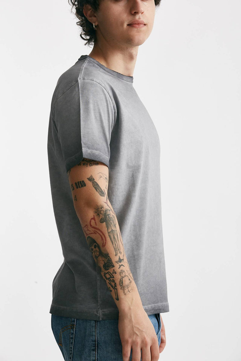 t-shirt in cotone grigio old men Grifoni - 3