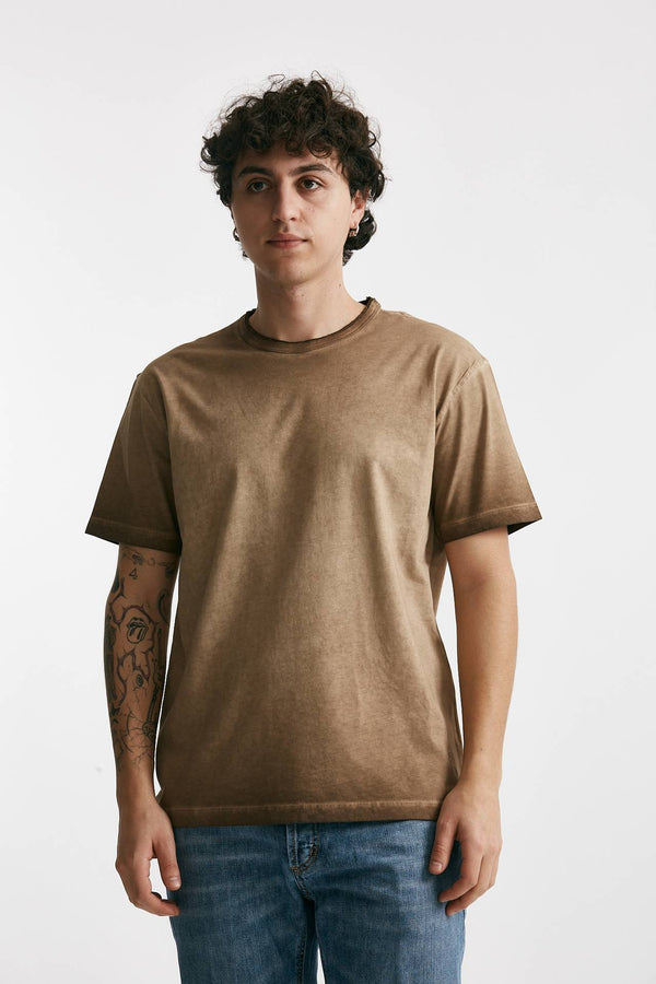 t-shirt in cotone cammello old men Grifoni