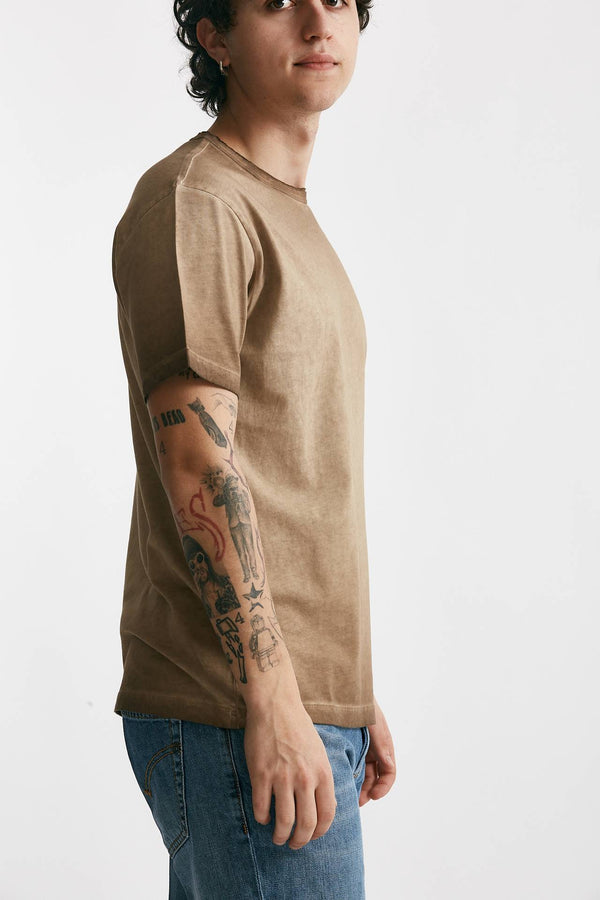t-shirt in cotone cammello old men Grifoni