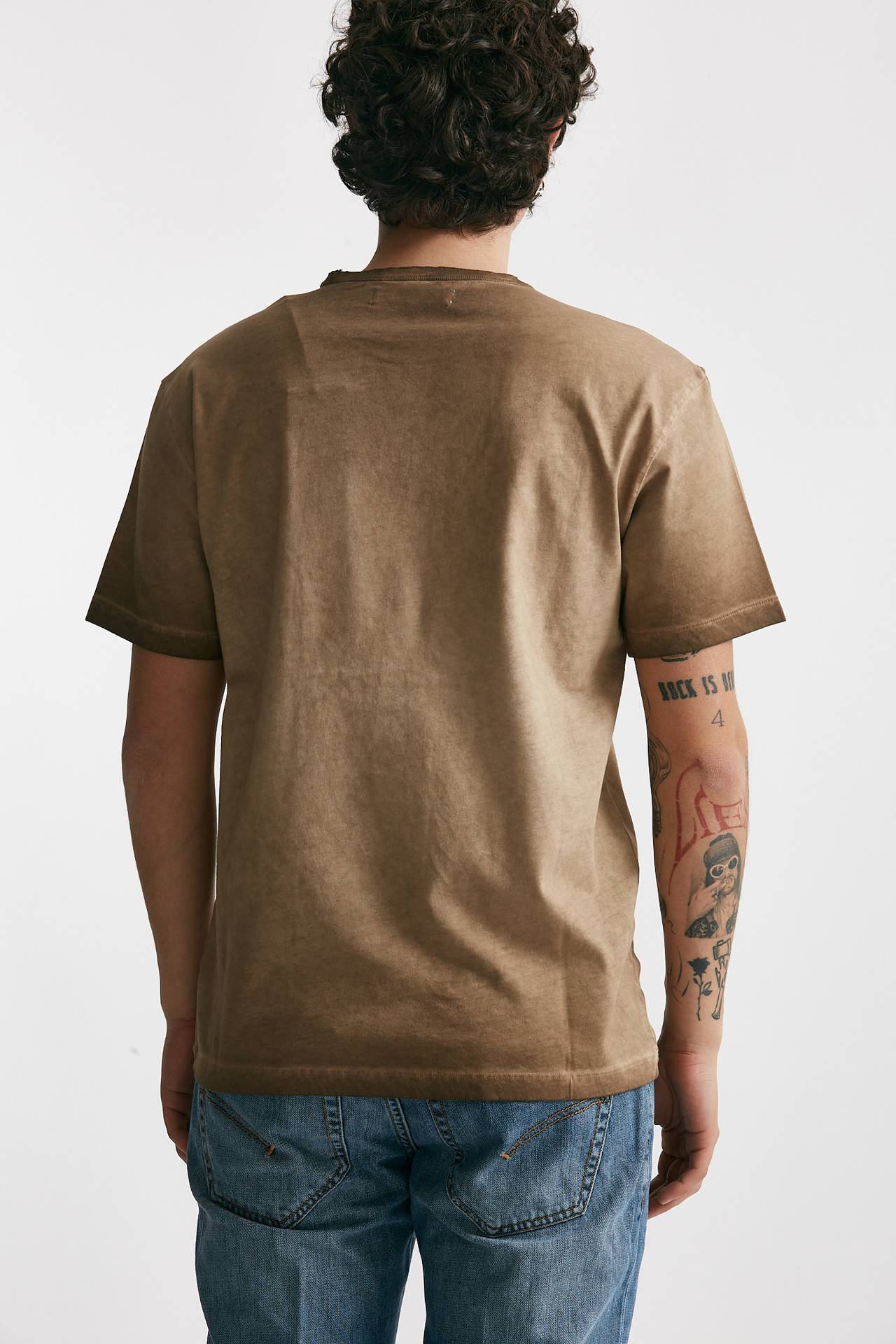 t-shirt in cotone cammello old men Grifoni - 4
