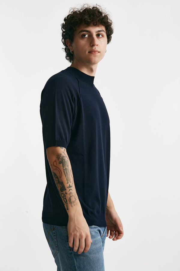 t-shirt in maglia cotone blu men Grifoni