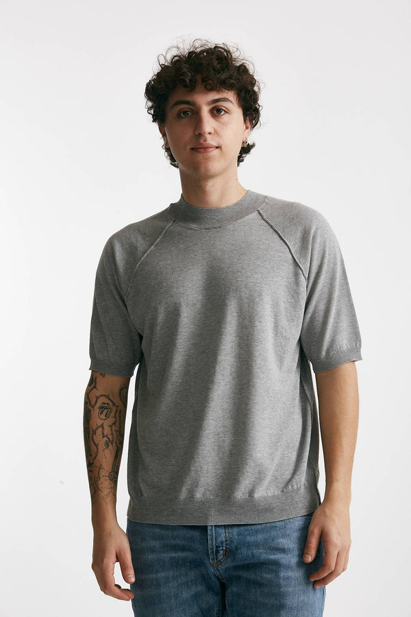 t-shirt in maglia cotone grigio men Grifoni