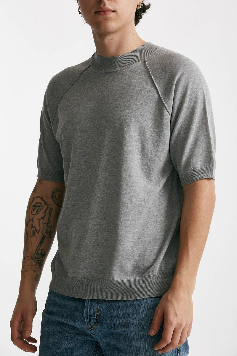 t-shirt in maglia cotone grigio men Grifoni - 4