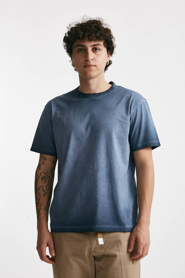 t-shirt in cotone blu old men Grifoni