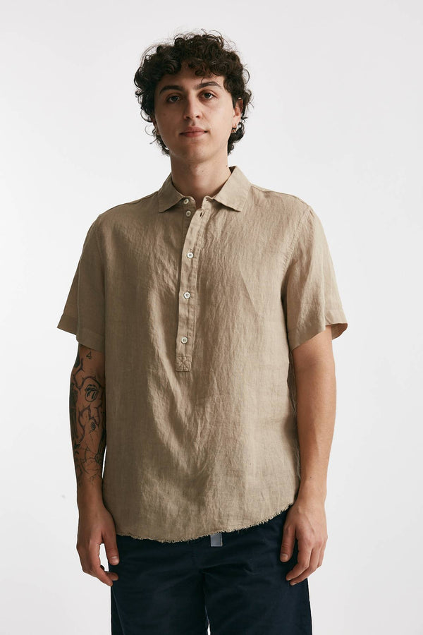 camicia in lino beige men Grifoni