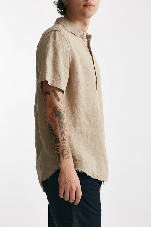 camicia in lino beige men Grifoni