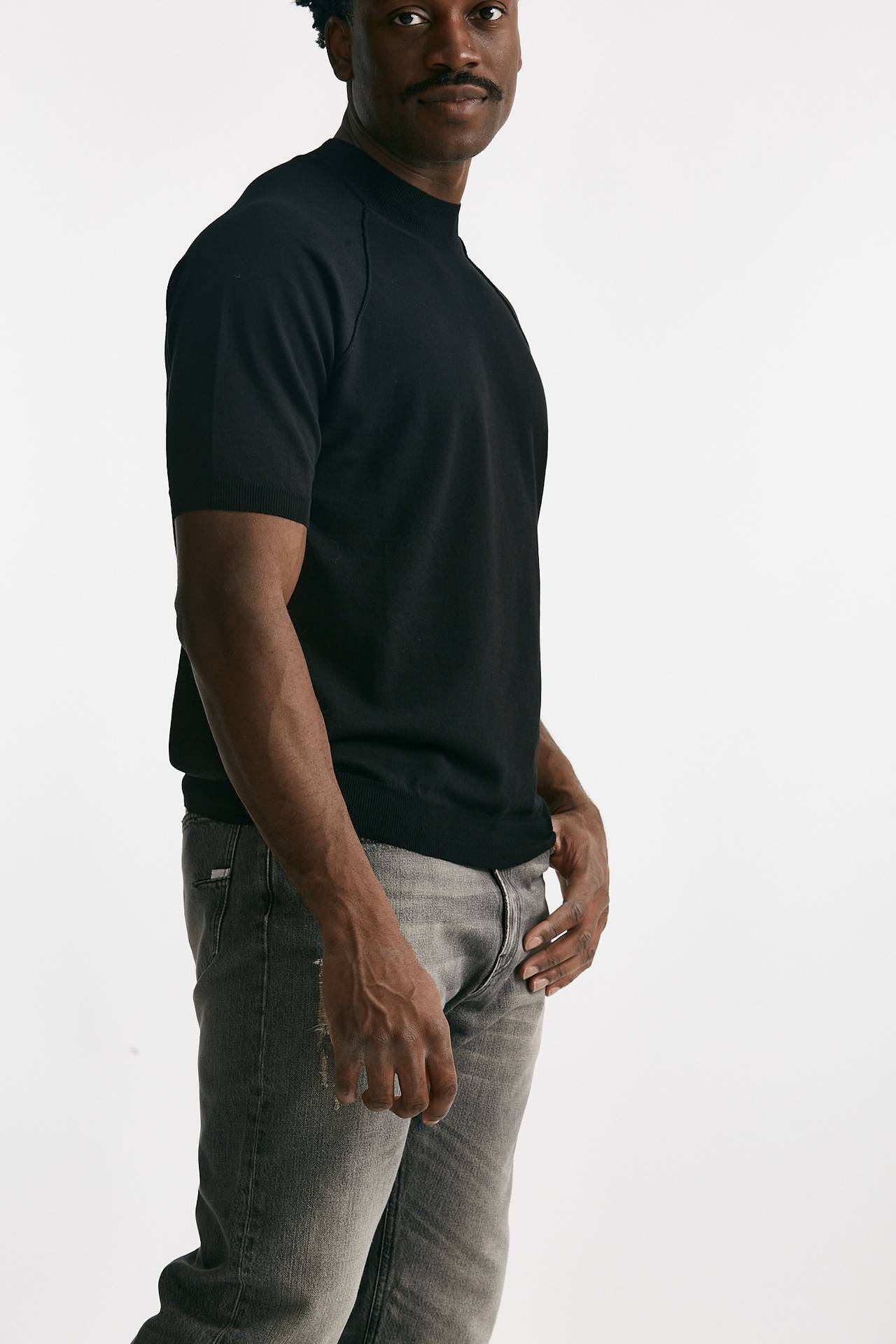 t-shirt in maglia cotone nero men Grifoni - 4
