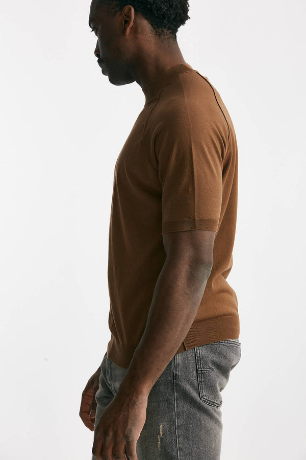 t-shirt in maglia cotone cammello men Grifoni
