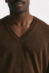 maglia scollo v in lino e cotone tabacco men Grifoni - 5