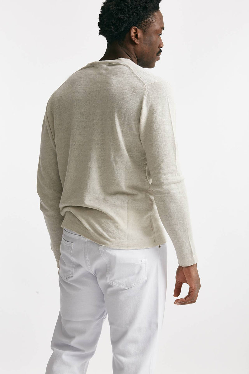 maglia scollo a v in lino e cotone perla men Grifoni - 3