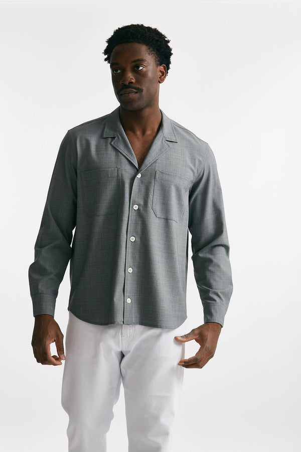 overshirt in misto lana stretch grigio men Grifoni
