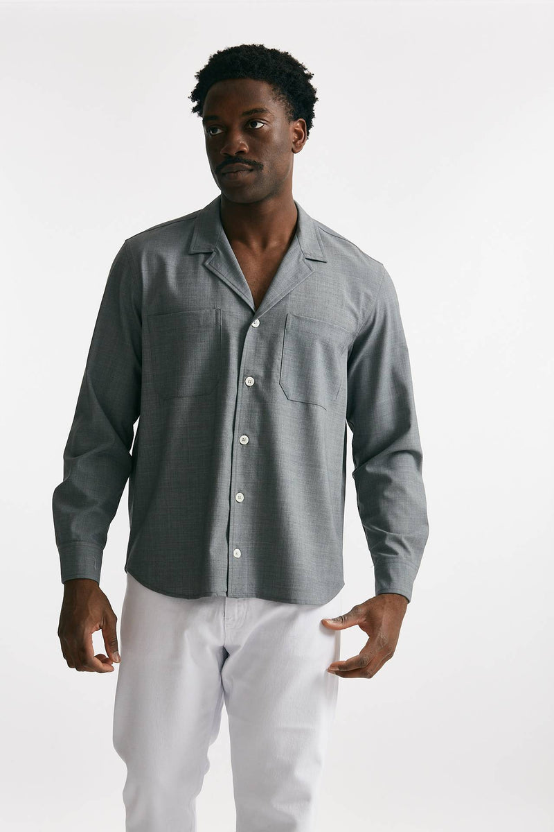 overshirt in misto lana stretch grigio men Grifoni - 1