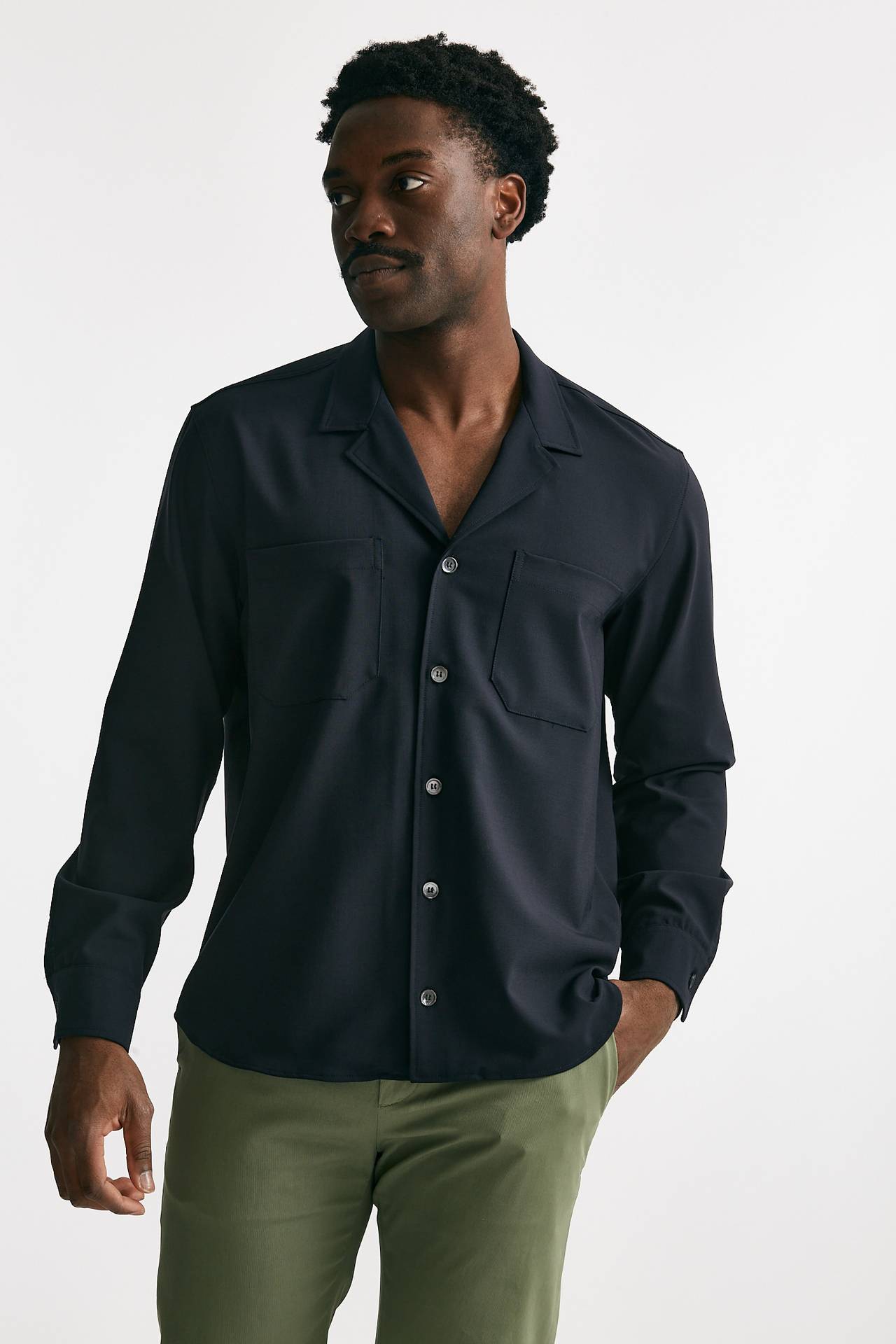 overshirt in misto lana stretch blu men Grifoni - 1