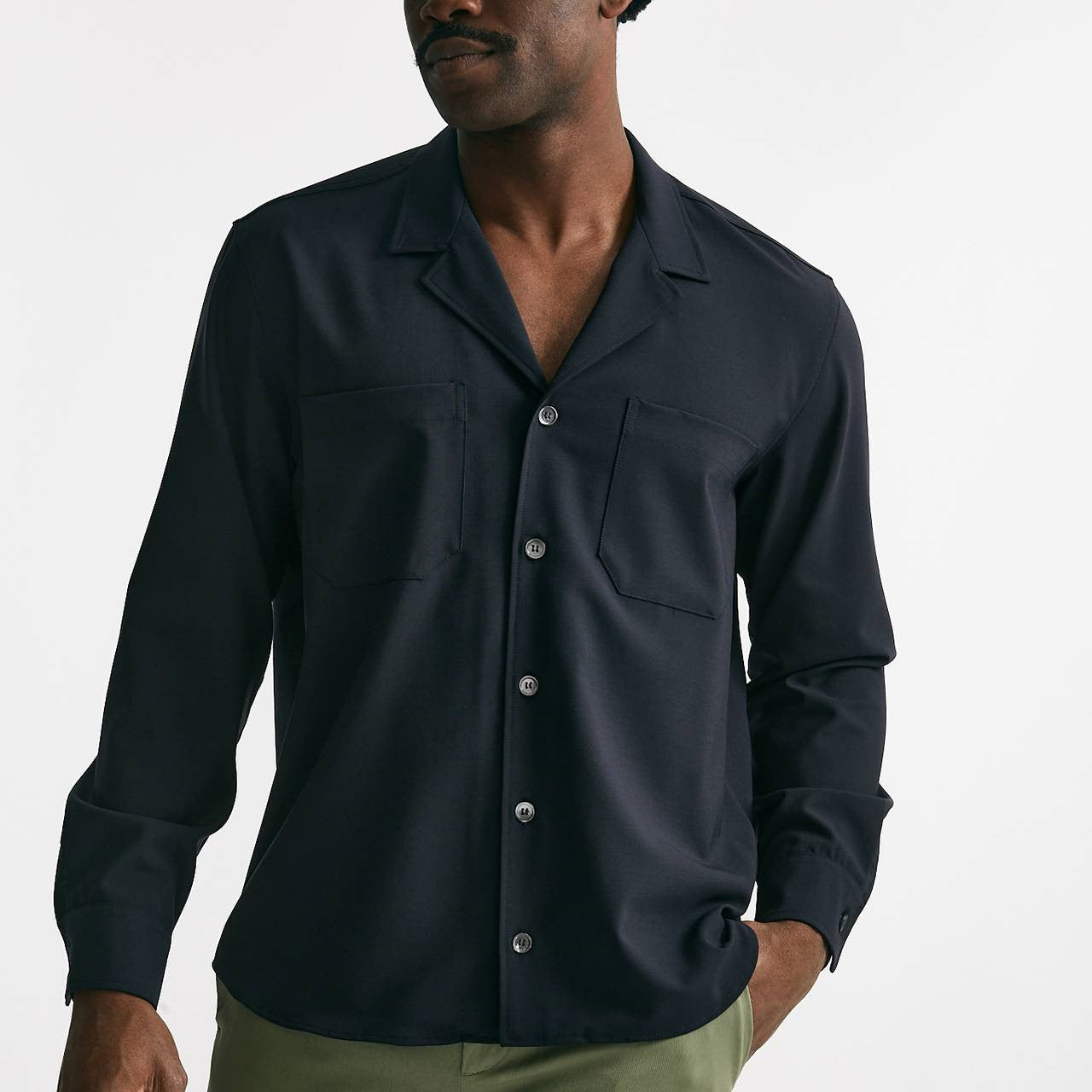 overshirt in misto lana stretch blu men Grifoni - 6