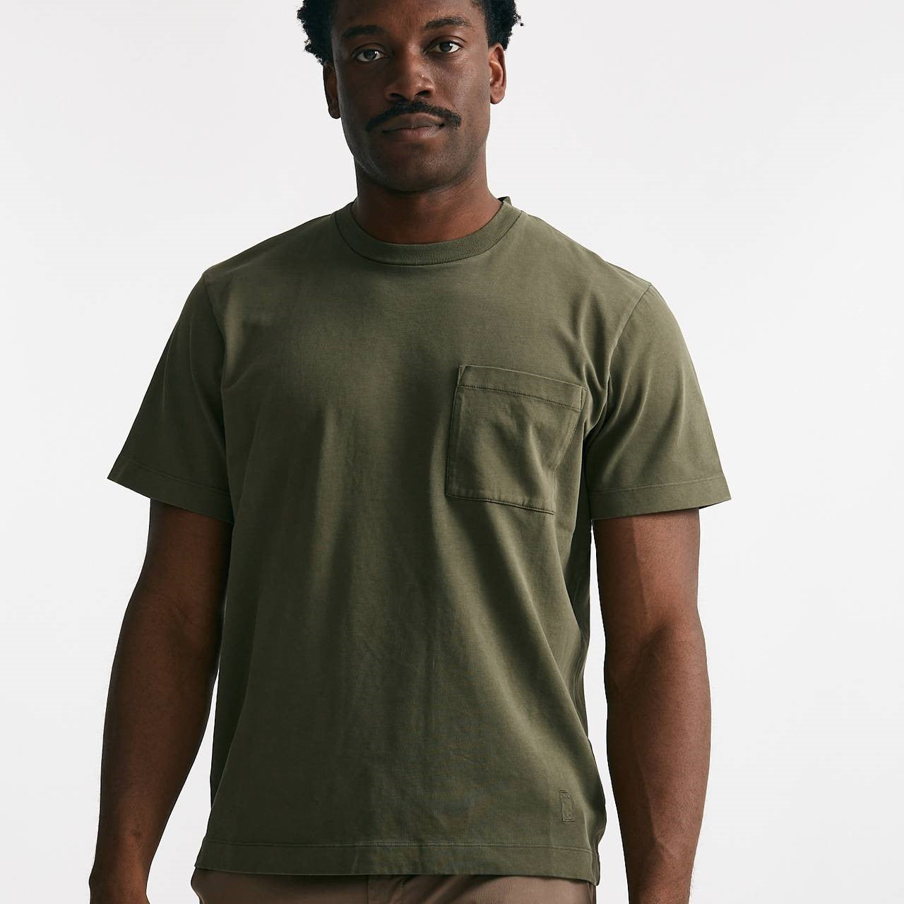 t-shirt in cotone “doppio” verde militare men Grifoni - 6