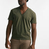 t-shirt scollo a v in cotone verde men Grifoni - 6