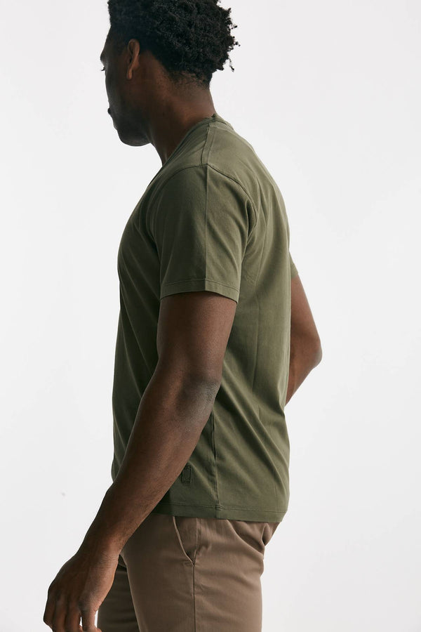 t-shirt scollo a v in cotone verde men Grifoni