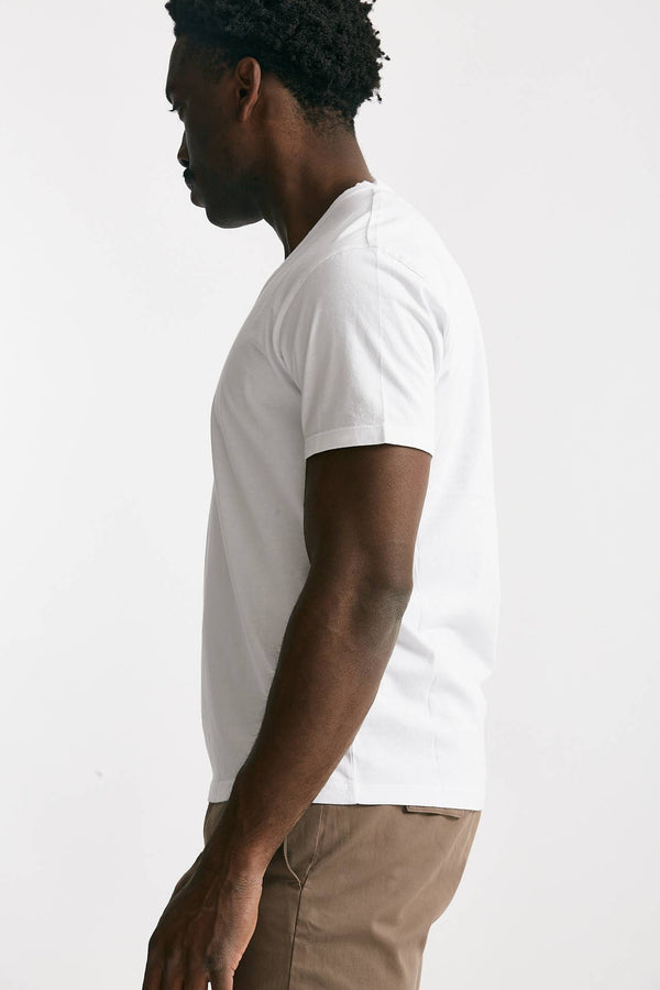 t-shirt scollo a v in cotone bianco men Grifoni