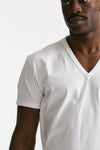 t-shirt scollo a v in cotone bianco men Grifoni - 5