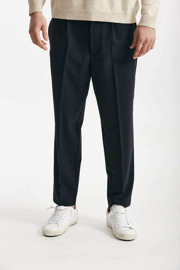 pantalone in misto lana stretch blu women Grifoni