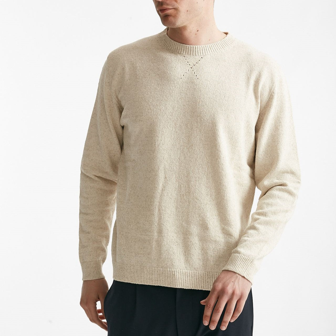 maglia in cotone lino e e poliestere beige men Grifoni - 6
