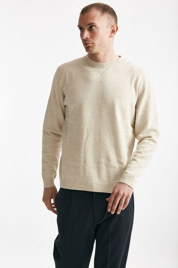 maglia in cotone lino e e poliestere beige men Grifoni