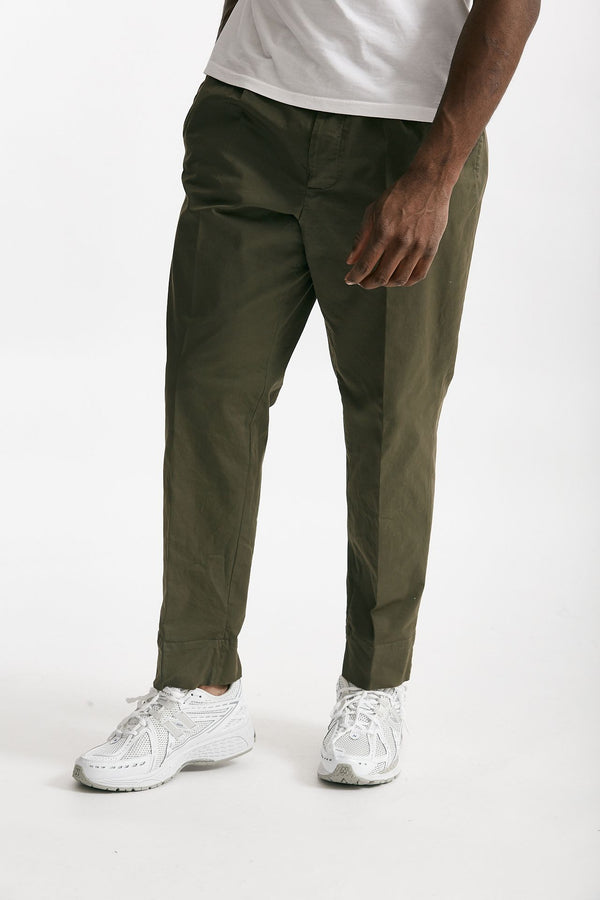 pantalone in cotone stretch verde militare men Grifoni