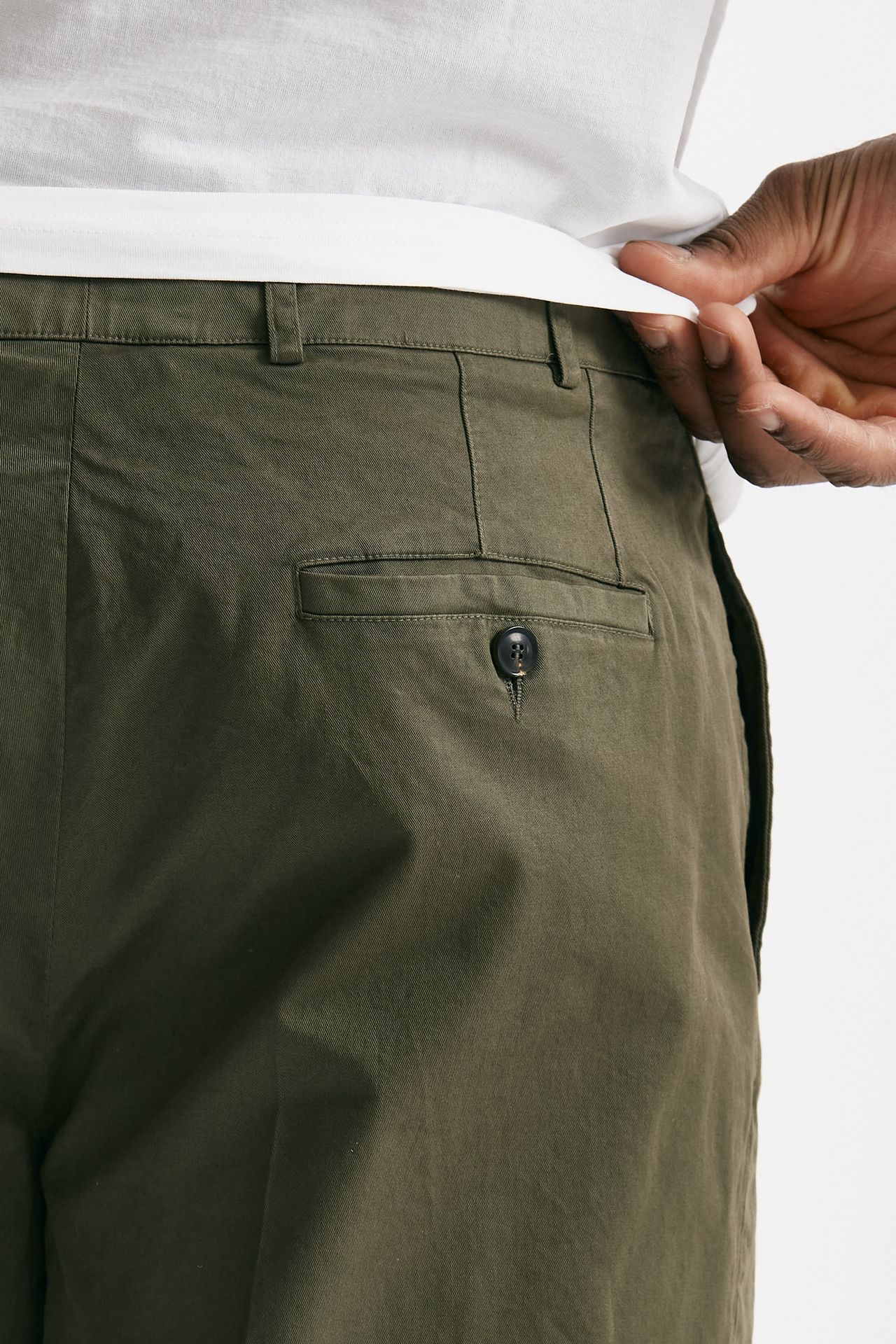 pantalone in cotone stretch verde militare men Grifoni - 7