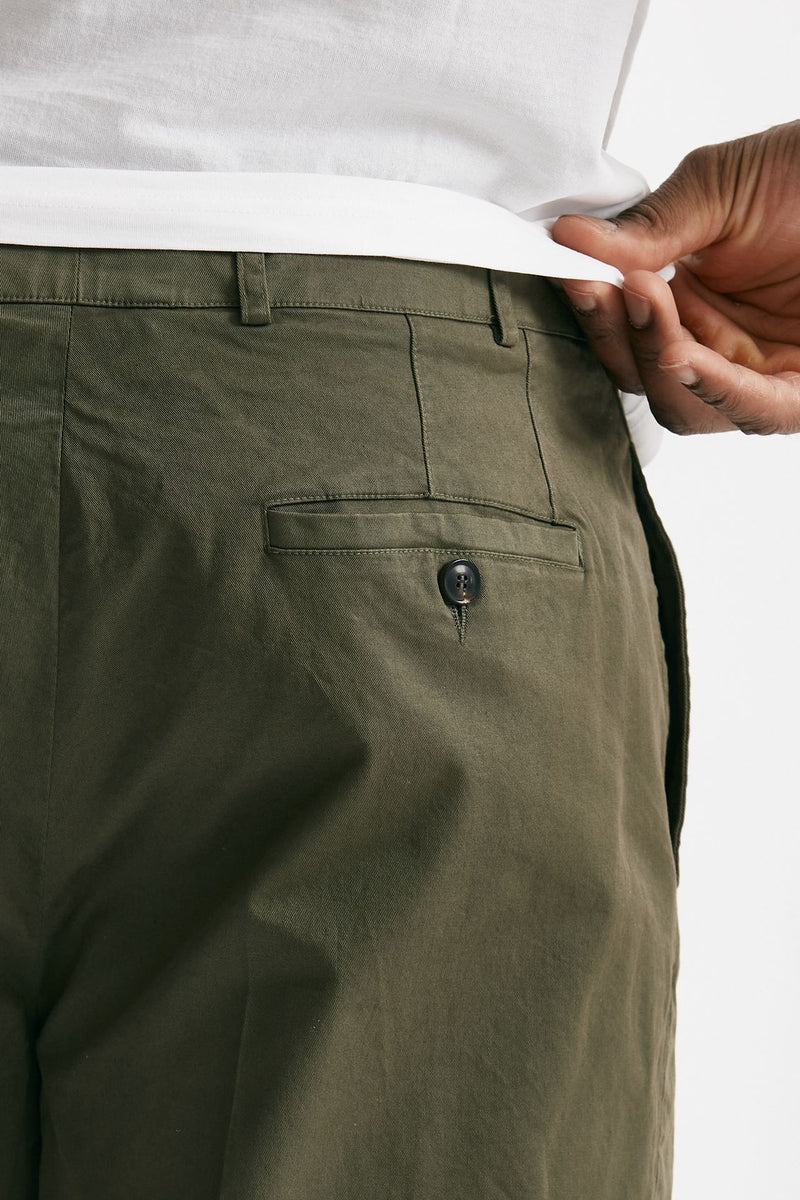 pantalone in cotone stretch verde militare men Grifoni - 7