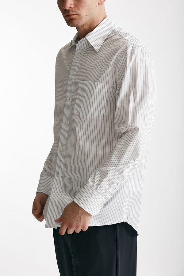 camicia in cotone bianco rigato grigio men Grifoni