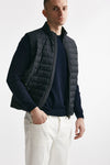 smanicato in micro piuma e jersey di cotone blu men Herno - 4