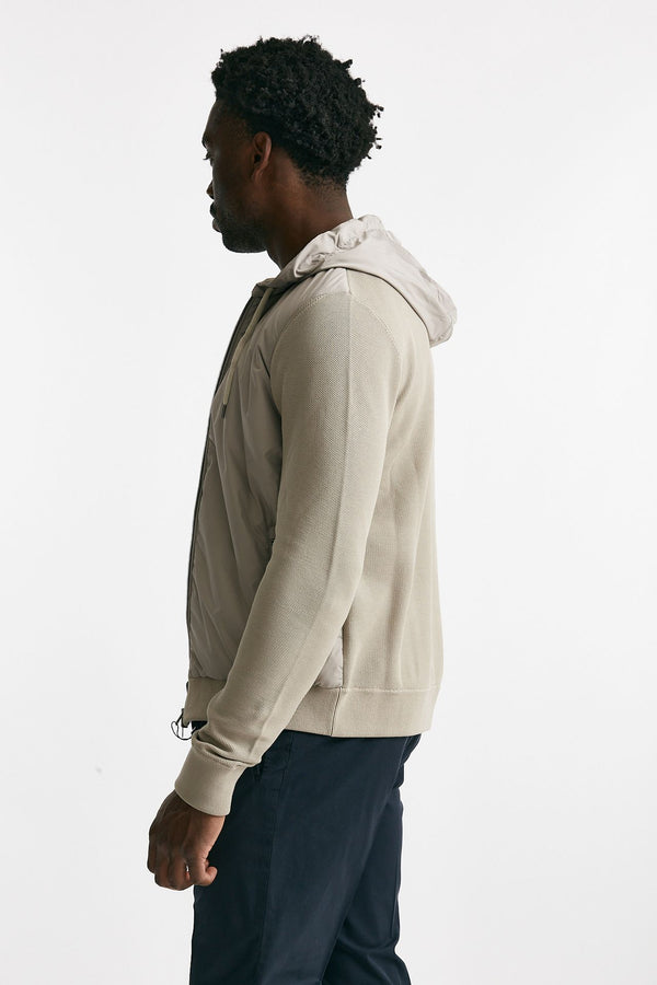 giubbino ibrido micro piuma e jersey di cotone grigio chiaro men Herno