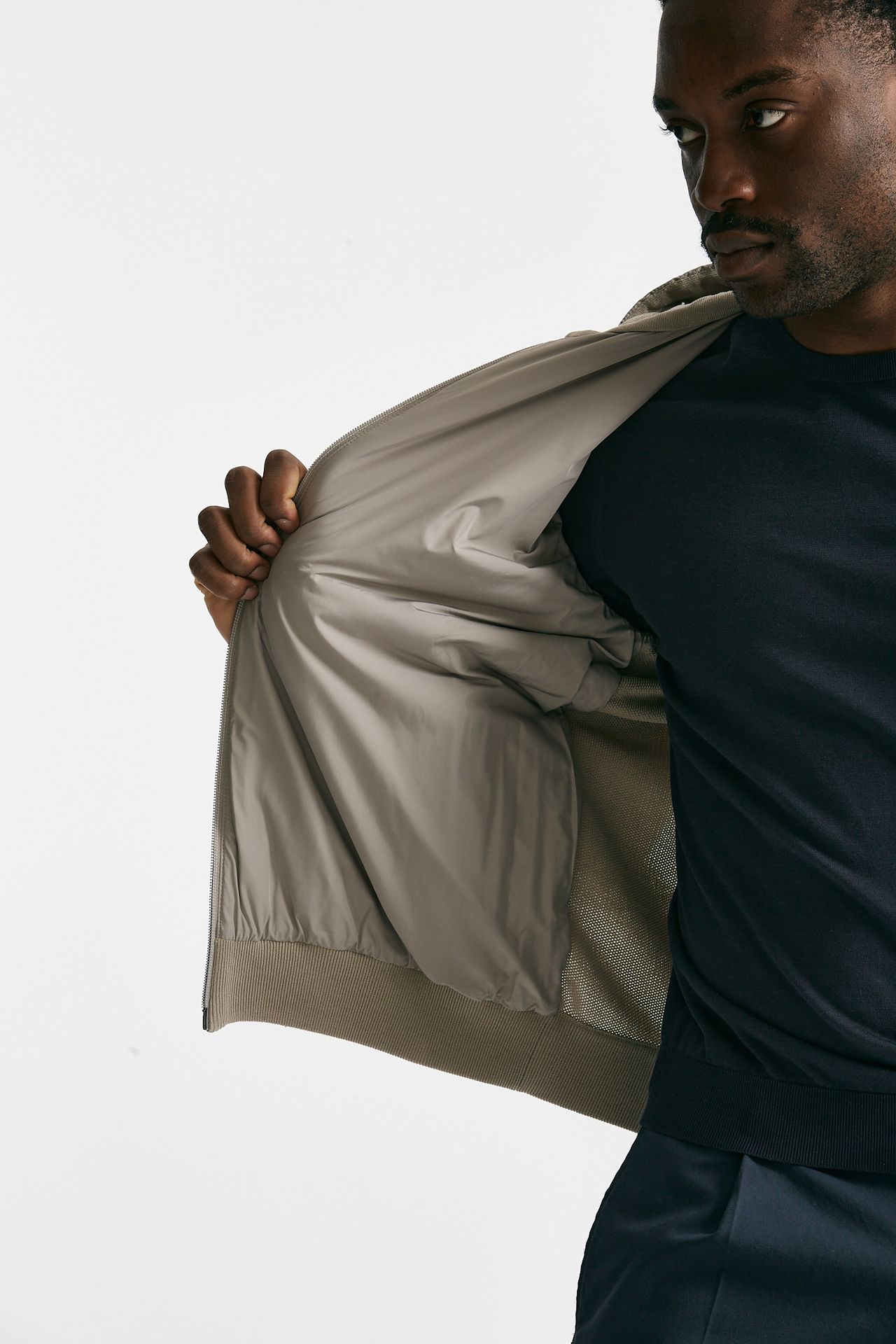 giubbino ibrido micro piuma e jersey di cotone grigio chiaro men Herno - 8