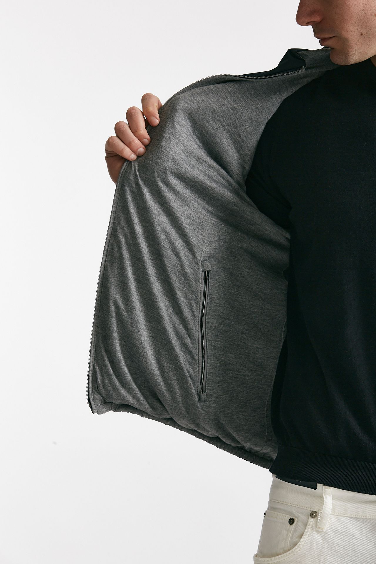 bomber in nylon reversibile blu/grigio men Herno - 5
