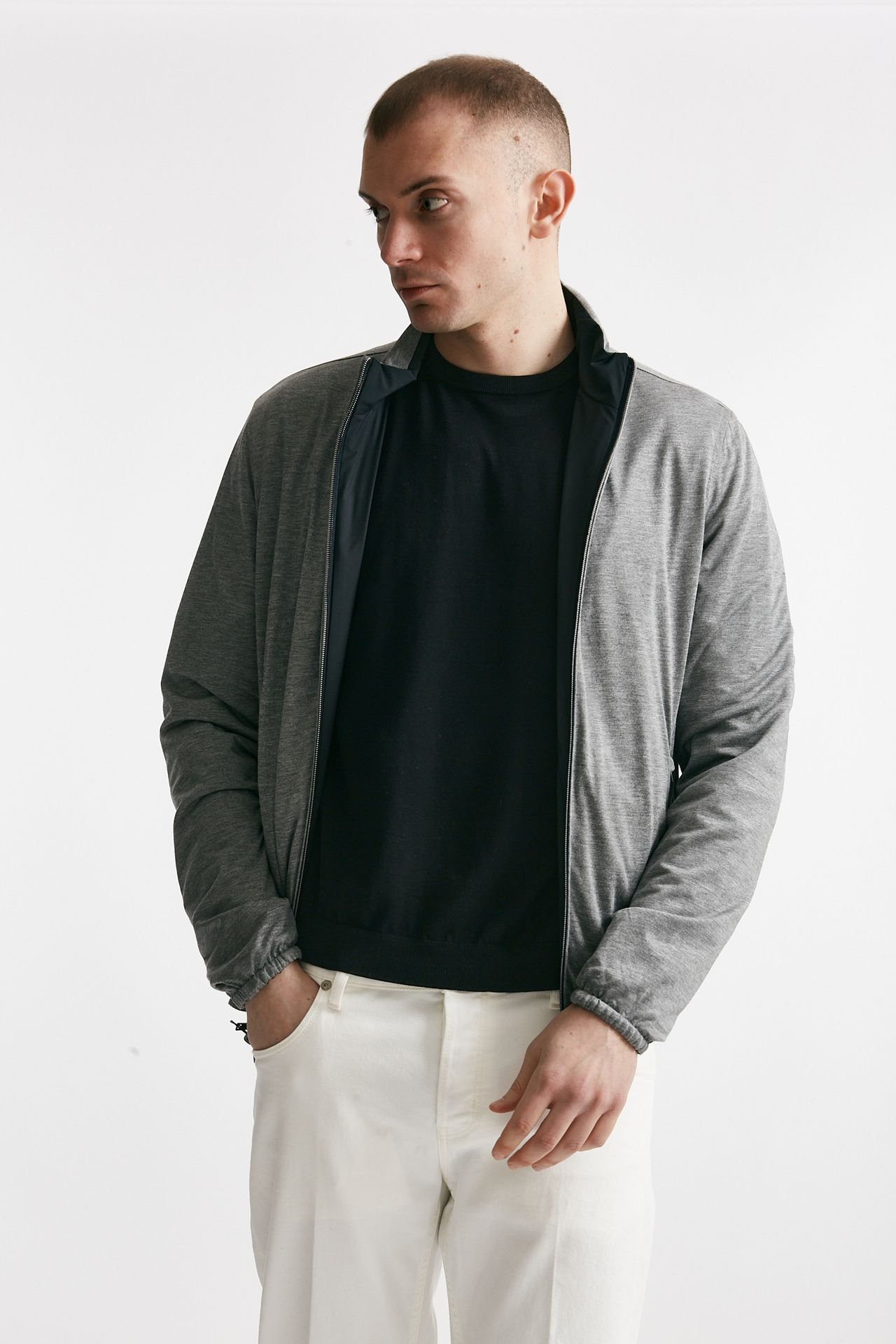 bomber in nylon reversibile blu/grigio men Herno - 8