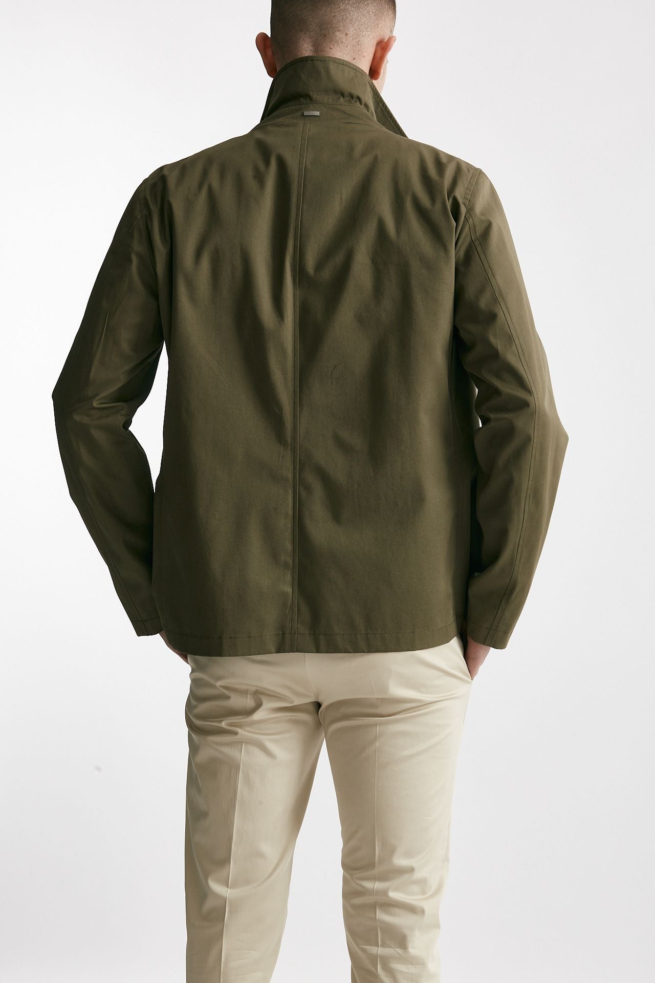 trench corto in cotone verde men Herno - 3