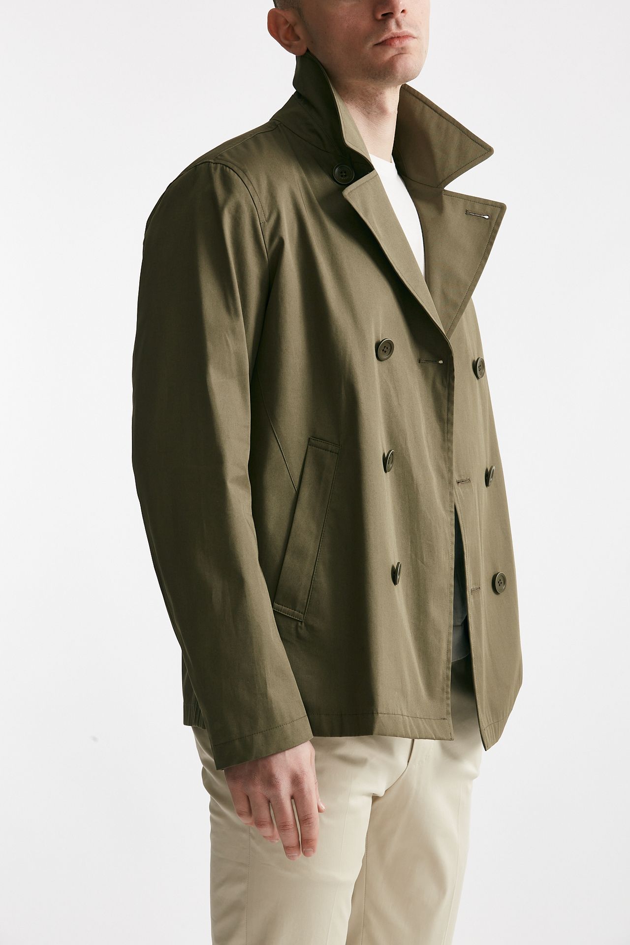 trench corto in cotone verde men Herno - 4