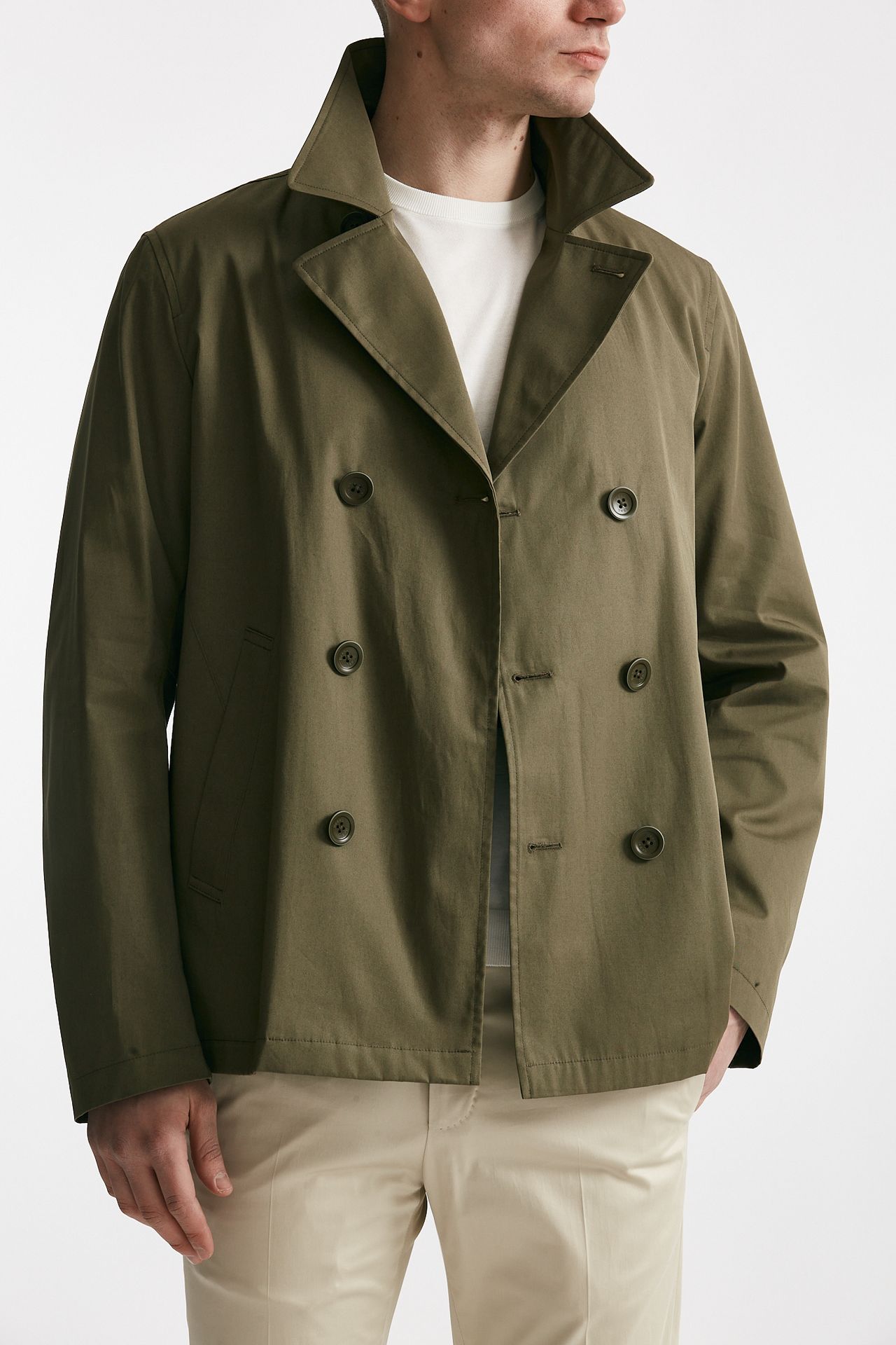 trench corto in cotone verde men Herno - 5