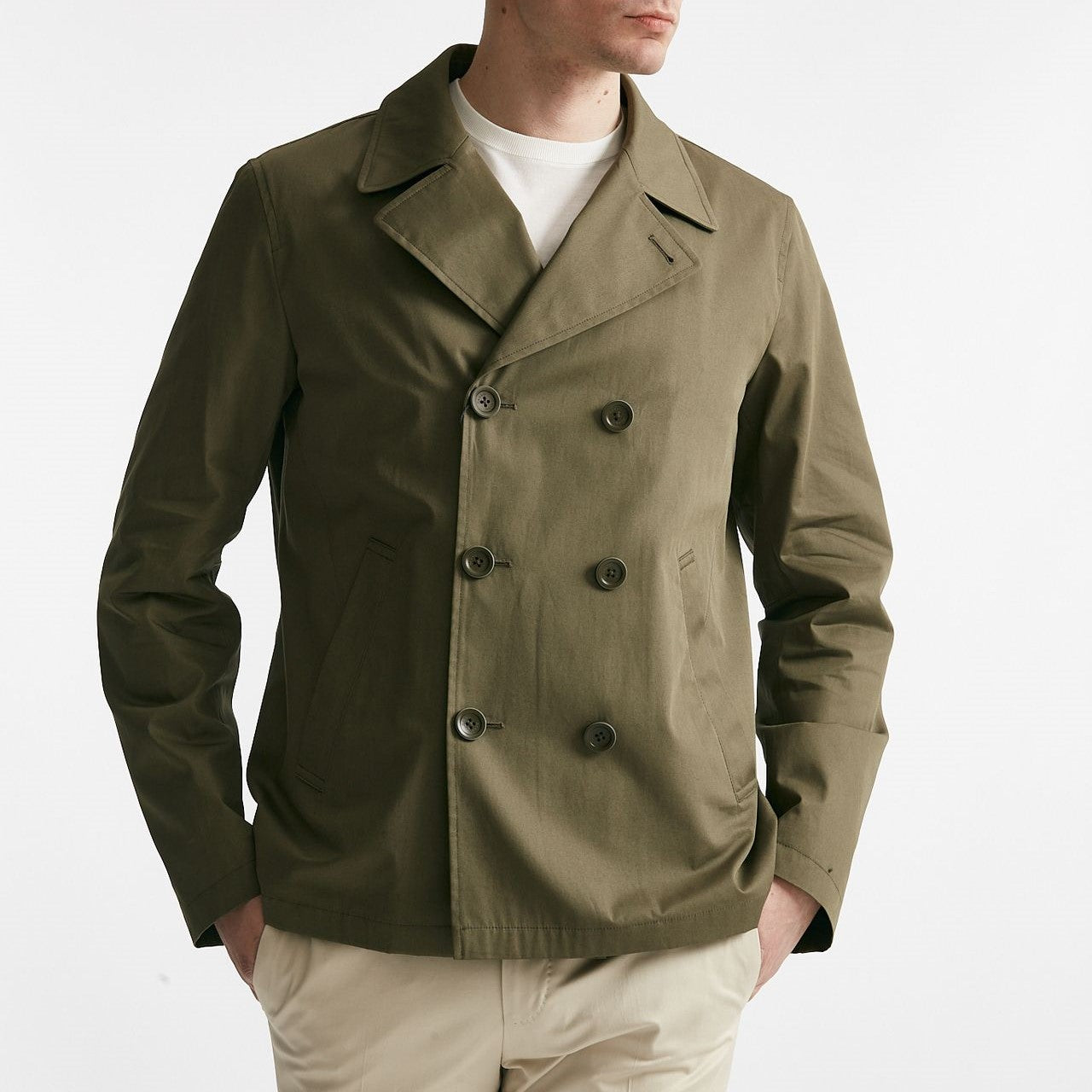 trench corto in cotone verde men Herno - 9